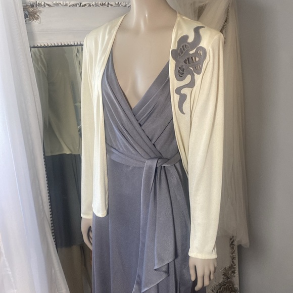 Diane Von Furstenberg Dresses & Skirts - Sleek sexy shimmery 70s vintage wrap dress and cardigan Saks Fifth ave Chicago